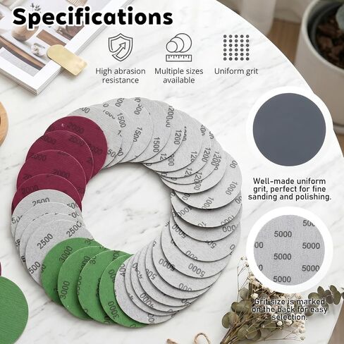 32PCS Drill Sanding Attachment, Drill Sander, 3 Inch Sanding Disc for Dril | 3 Inch Sanding Discs, 1000/1200/1500/2000/2500/3000/4000/5000 Grit Sandpaper Drill Attachment for Wood, Metal, Automotive Car in Kuwait