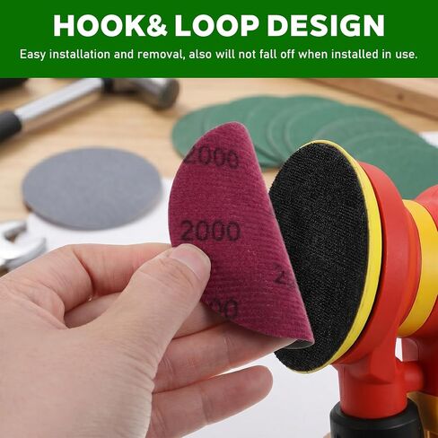 32PCS Drill Sanding Attachment, Drill Sander, 3 Inch Sanding Disc for Dril | 3 Inch Sanding Discs, 1000/1200/1500/2000/2500/3000/4000/5000 Grit Sandpaper Drill Attachment for Wood, Metal, Automotive Car in Kuwait