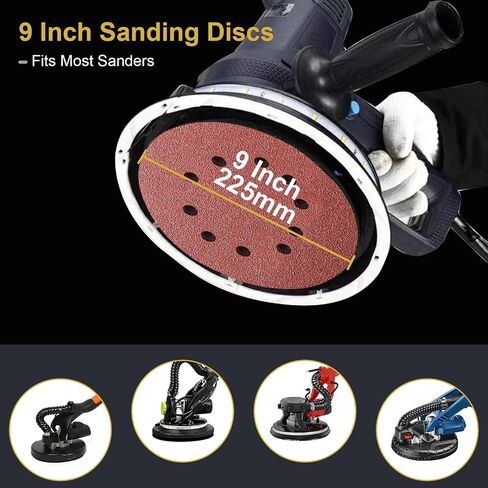 50 PCS 9 Inch 10 Hole Sanding Discs 150 Grit Hook and Loop Sandpaper for Drywall Sander in Kuwait