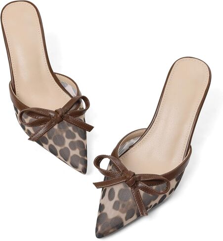 Celbreez Kitten Heels Mesh Mules for Women Black Pumps Bow Closed Pointed Toe Black High Heels Slingback Stiletto Heels Slip On Pumps Shoes Women Dress Casual Daily Heeled Sandals in Kuwait