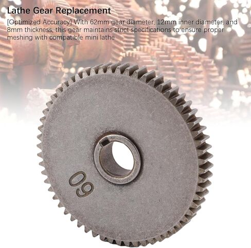 Diydeg 60T Mini Lathe Gear, T60 Gear Replacement Gear for MX-210 WM-210 8x16 220x400 220x600 220x750 Mini Lathe and Mill, Metal Transmission Gear Metal Cutting Machine 60 Teeth Gear in Kuwait