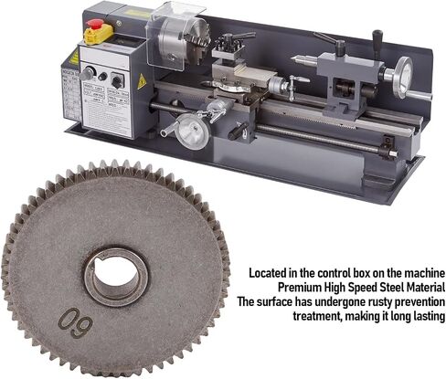 Diydeg 60T Mini Lathe Gear, T60 Gear Replacement Gear for MX-210 WM-210 8x16 220x400 220x600 220x750 Mini Lathe and Mill, Metal Transmission Gear Metal Cutting Machine 60 Teeth Gear in Kuwait