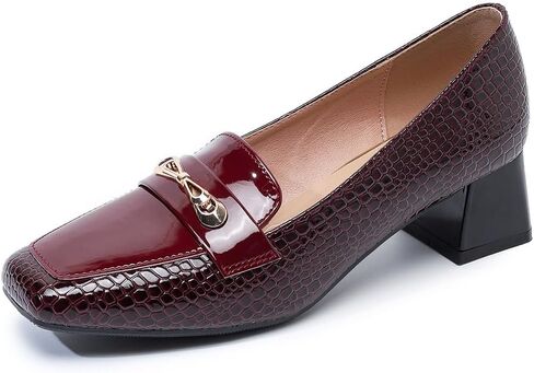 Women's Pumps Low Chunky Block Loafer Heel Square Toe Slip on Comfortable Dress Shoes for Work Office Casual in Kuwait