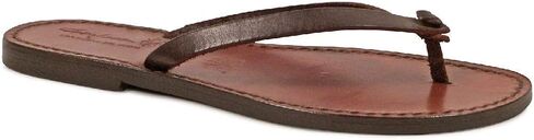 Gianluca - Handmade Brown Leather flip Flops for Women in Kuwait