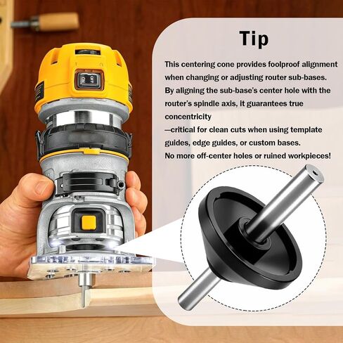 DNP617 Router Centering Cone for DE-WALT Fixed Base Compact Router,black | compatible with DEWALT router bases and works seamlessly with most 1/4-inch routers,1-pack in Kuwait