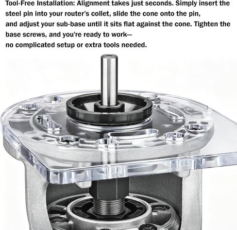 DNP617 Router Centering Cone for DE-WALT Fixed Base Compact Router,black | compatible with DEWALT router bases and works seamlessly with most 1/4-inch routers,1-pack in Kuwait
