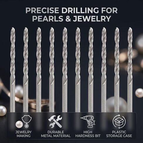 10pcs 1.75mm Straight Shank Foret 1.75mm,Foret 1.75 Drill Extra Long Jewelry Processing Pearl Drilling Machine Tools in Kuwait