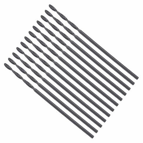 Drill Bit, 1mm Cutting Diameter, 4241 HSS Nitriding Black 118° Cutting Angle Versatile Jobber Bits - (Applications: for Drilling Plastic Wood Soft Metal), 12-Pieces in Kuwait