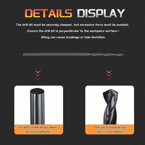 Drill Bit, 1mm Cutting Diameter, 4241 HSS Nitriding Black 118° Cutting Angle Versatile Jobber Bits - (Applications: for Drilling Plastic Wood Soft Metal), 12-Pieces in Kuwait
