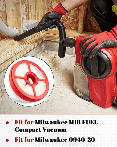 49-90-2012 Vacuum HEPA Dry Filter Fit for Milwaukee M18 FUEL Compact Vacuum(0940-20) in Kuwait