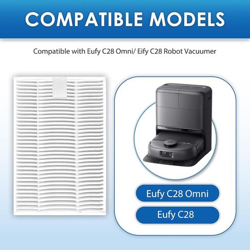(4 Pack) C28 Omni Replacement HEPA Filters Compatible With Eufy C28 Omni Robot Vacuum and Mop Combo, Filter Kit, Replacement Parts, Filters Accessories Kit in Kuwait