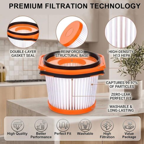 8-Pack Replacement Filter for Shark Wandvac System WS620 WS632 WS630 WS642 Cordless Stick Vacuum, Washable Reusable Vacuum Filters, Part # XFFWV360 in Kuwait