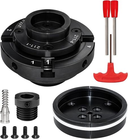 4 Inch Wood Lathe Chuck Set 1"X8TPI & 3/4"X16TPI Adapter(2) | Self Centering 4 Jaw Wood Turning Chuck in Kuwait