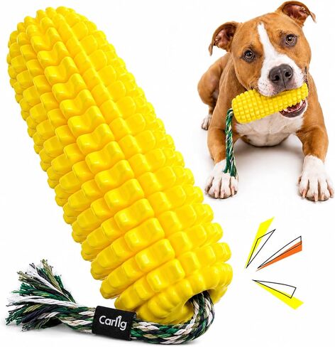 Carllg Dog Chew Toys for Aggressive Chewers, Indestructible Tough Durable Squeaky Interactive Dog Toys, Puppy Teeth Chew Corn Stick Toy for Small Meduium Large Breed in Saudi Arabia