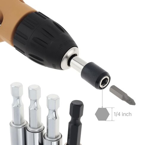 ChgImposs 5PCS Magnetic Drill Bit Extension Set – 60/100/150MM (2-3/8",4",6",) Fixed + 80/120MM(3.15"/4.72") Adjustable Magnetic Screwdriver Bit Holders, 1/4" Hex Quick Release Adapter in Kuwait