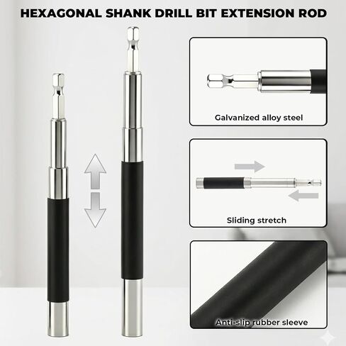 5 Pcs Magnetic Drill Bit Holder Set, Adjustable 3.15/4.7/5.5 in (80/120/140mm) Drill Bit Extension with 1/4 Hex, Screwdriver Bit Holders for Screwdriver Bits, Nuts, Sockets in Kuwait