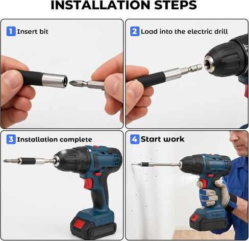 5 Pcs Magnetic Drill Bit Holder Set, Adjustable 3.15/4.7/5.5 in (80/120/140mm) Drill Bit Extension with 1/4 Hex, Screwdriver Bit Holders for Screwdriver Bits, Nuts, Sockets in Kuwait