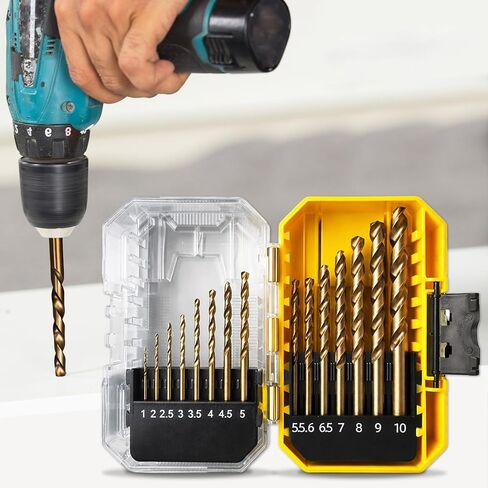 Drill Bit Set, 15PCS Twist Drill Bits Kit with Storage Case, Multi Size Jobber Drill Bits for Metal Drilling and DIY Use in Kuwait