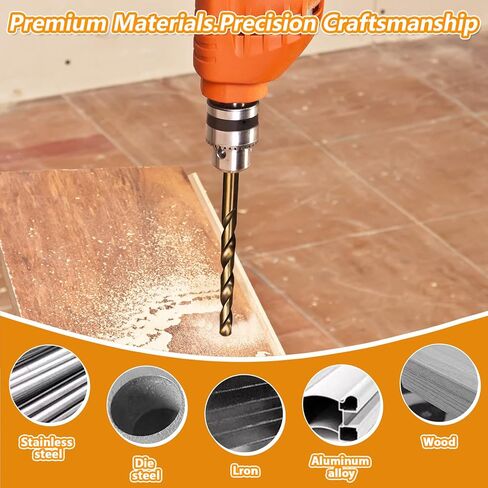 Drill Bit Set, 15PCS Twist Drill Bits Kit with Storage Case, Multi Size Jobber Drill Bits for Metal Drilling and DIY Use in Kuwait