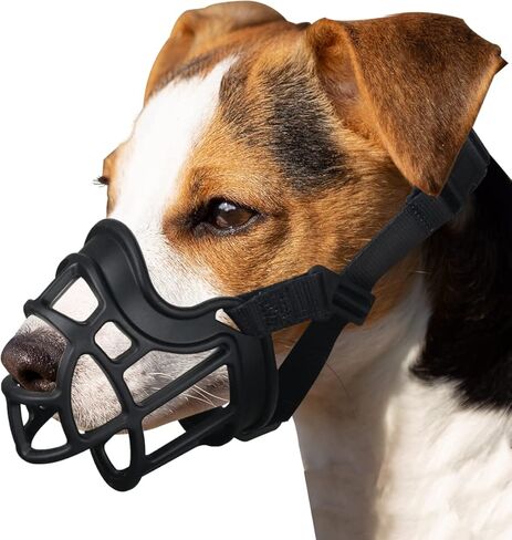 BARKLESS Dog Muzzle, Basket Muzzle Anti Biting Chewing, Sturdy Lightweight Cage Mouth Cover for Small Medium Large Sized Dogs, Allows Panting Drinking, Suitable for Grooming Trimming Training in Saudi Arabia