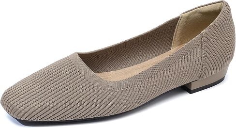 SWDZM Women's Knit Ballet Flats Slip-on Shoes Square Toe Business Casual Flats Comfortable Dressy Walking Shoes in Kuwait