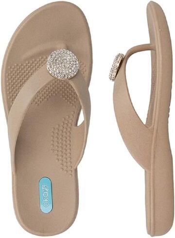 Oka B. Jewel Licorice Clear Crystal Womens Flip-Flop Size in Kuwait