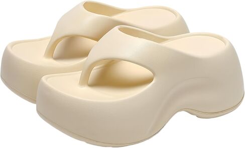 Womens Platform Flip Flop Slippers Thick Sole EVA Non Slip Lightweight Soft Cushion Fashion Summer House Bathroom Beach Indoor Outdoor Height Increase Trendy Cloud Comfort in Kuwait