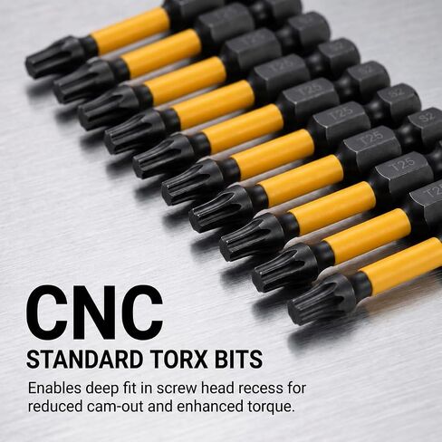 10-Pack T25 Torx Bits for Impact Driver, 2'' Magnetic Star Bits Drill Bit Set, S2 Steel, 1/4'' Hex in Kuwait