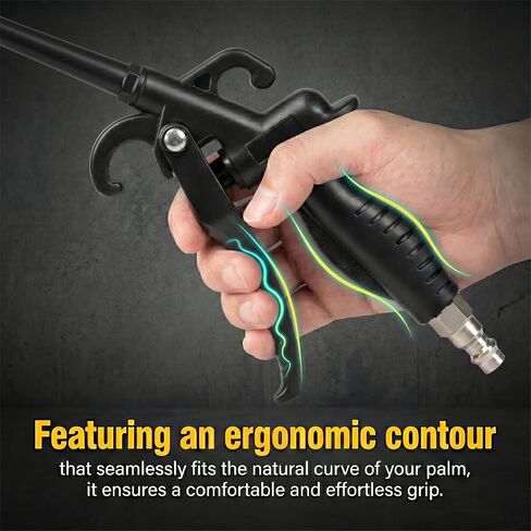High Flow Air Blow Gun for Air Compressor, Large-Capacity Blow Off Air Duster with Angled Bent Nozzle, Pneumatic Tool for Dust Removal & Drying, Car Detailing, Industrial & Home Use in Kuwait