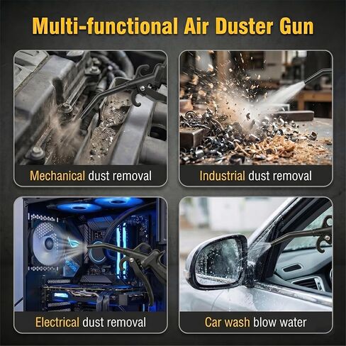 High Flow Air Blow Gun for Air Compressor, Large-Capacity Blow Off Air Duster with Angled Bent Nozzle, Pneumatic Tool for Dust Removal & Drying, Car Detailing, Industrial & Home Use in Kuwait
