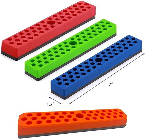 Magnetic Bit Holder Drill Bit Organizer 1/4" Drill Bit 172 Holes | 4 PCs, Magnetic Tool Holder with Magnet Base for Screwdriver Bits in Kuwait