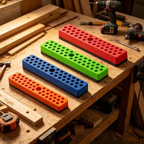 Magnetic Bit Holder Drill Bit Organizer 1/4" Drill Bit 172 Holes | 4 PCs, Magnetic Tool Holder with Magnet Base for Screwdriver Bits in Kuwait