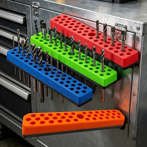 Magnetic Bit Holder Drill Bit Organizer 1/4" Drill Bit 172 Holes | 4 PCs, Magnetic Tool Holder with Magnet Base for Screwdriver Bits in Kuwait