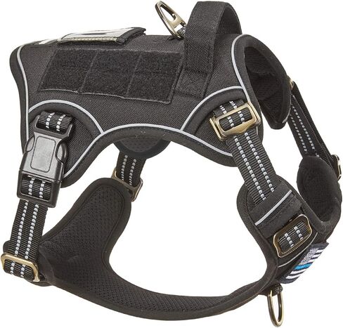 BUMBIN Tactical Dog Harness for Medium Dogs No Pull, Famous TIK Tok No Pull Dog Harness, Fit Smart Reflective Pet Walking Harness for Training, Adjustable Dog Vest Harness with Handle Green M in Saudi Arabia
