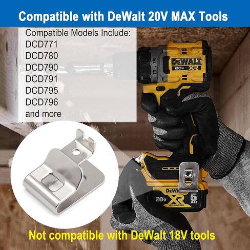 Belt Clip Hook for DeWalt 20V MAX Drill, 6 Pack Replacement Clips | 6-pack belt clip hooks for DeWalt 20V MAX drills, keeps tools secure on belt for quick access during work in Kuwait