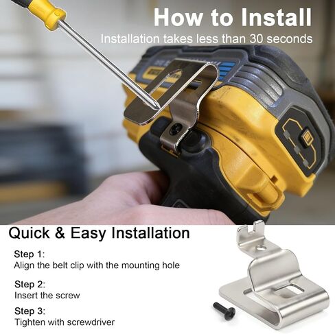Belt Clip Hook for DeWalt 20V MAX Drill, 6 Pack Replacement Clips | 6-pack belt clip hooks for DeWalt 20V MAX drills, keeps tools secure on belt for quick access during work in Kuwait