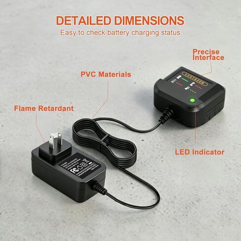 LCS1620B 20V Battery Charger,Replacement for Black and Decker 20V Lithium Battery Charger,1A High Output Split‑Style Design,Compatible with Black & Decker 20 Volt Max Battery LBXR20 LBX4020 LBX20 in Kuwait