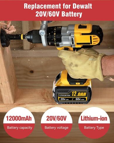 60V MAX Battery Replacement for Dewalt Flexvolt 20V/60V Battery | 12.0 Ah-DCB612, 2-Pack in Kuwait