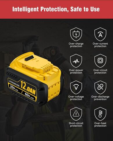 60V MAX Battery Replacement for Dewalt Flexvolt 20V/60V Battery | 12.0 Ah-DCB612, 2-Pack in Kuwait