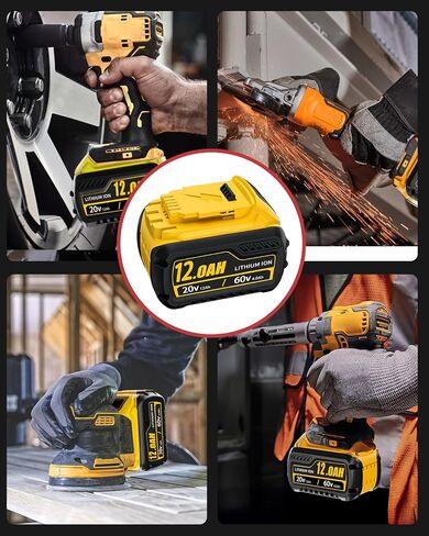60V MAX Battery Replacement for Dewalt Flexvolt 20V/60V Battery | 12.0 Ah-DCB612, 2-Pack in Kuwait