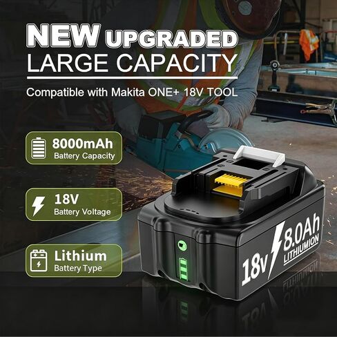 Nonbliep 2Pack 8.0Ah Replacement for Makita 18V Battery Compatible with Makita 18 Volt Battery LTX BL1815 BL1860B BL1860 BL1820 BL1830B BL1840B BL1850B BL1815 Power Tools in Kuwait