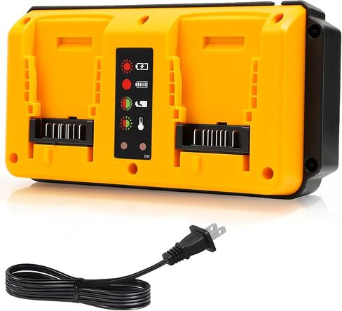 Battery Charger for Dewalt 20V Max Battery, Charger Station Dual Port Tool Compatible for DeWalt 14.4V/20V Batteries DCB206 DCB204 DCB208 DCB200 DCB201 DCB140 DCB141(Only Charger, NO Battery) in Kuwait