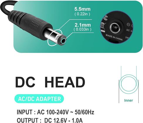Massage Gun Charger 12v ~ 12.6v 1.0A Charger for 12.6v Massage Gun Power Cord Switch Power Supply in Kuwait