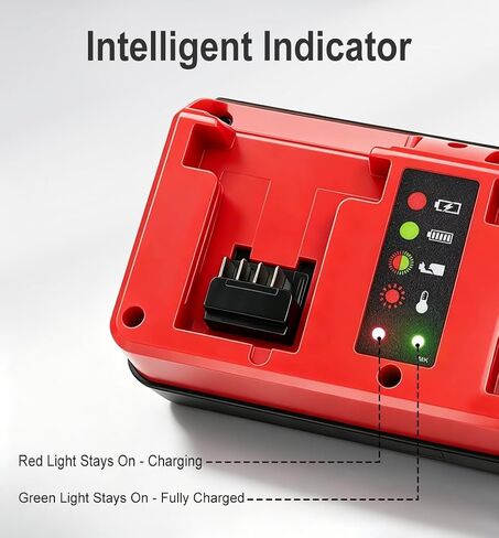 2-Pack 18V 6.0Ah Replacement for Milwaukee M-18 Battery and Dual-Port Charger in Kuwait
