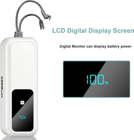 【5.0Ah High Capacity】Universal Rechargeable Battery Pack for Reclining Furniture with Charger, Wireless Battery Pack with LCD Display, Compatible with 2-Pin Power Recliner/Lift Chair/Sofa/Couch-White in Kuwait