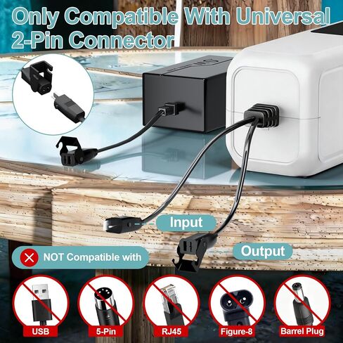 【5.0Ah High Capacity】Universal Rechargeable Battery Pack for Reclining Furniture with Charger, Wireless Battery Pack with LCD Display, Compatible with 2-Pin Power Recliner/Lift Chair/Sofa/Couch-White in Kuwait