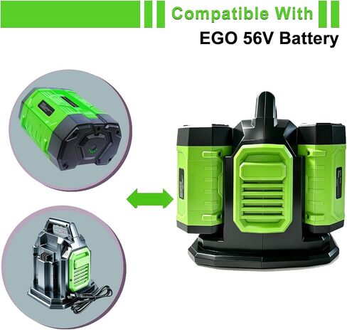 DTK Fast Charging Dual Port Replacement for EGO 56V Charger BA2800 BA4200 BA1400 CH3200 CH5500 CH2800D Rapid Ultra Turbo Battery Charger in Kuwait