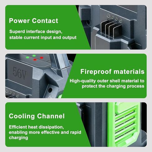 DTK Fast Charging Dual Port Replacement for EGO 56V Charger BA2800 BA4200 BA1400 CH3200 CH5500 CH2800D Rapid Ultra Turbo Battery Charger in Kuwait