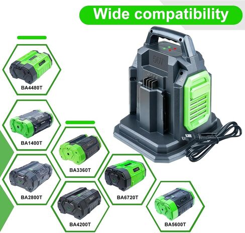 DTK Fast Charging Dual Port Replacement for EGO 56V Charger BA2800 BA4200 BA1400 CH3200 CH5500 CH2800D Rapid Ultra Turbo Battery Charger in Kuwait