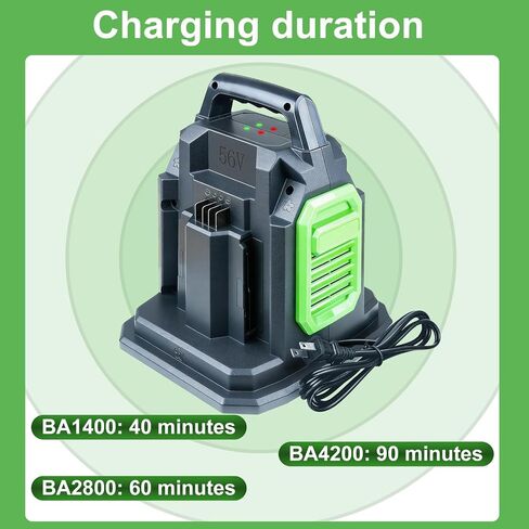 DTK Fast Charging Dual Port Replacement for EGO 56V Charger BA2800 BA4200 BA1400 CH3200 CH5500 CH2800D Rapid Ultra Turbo Battery Charger in Kuwait